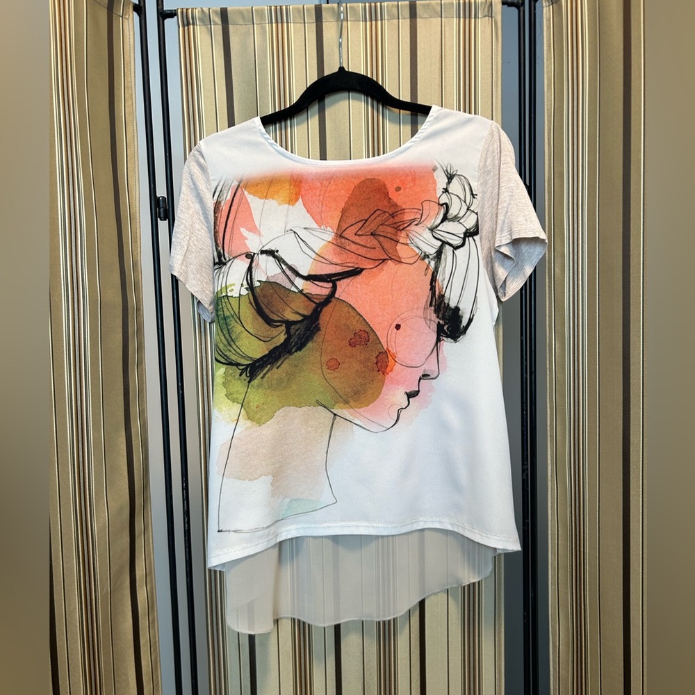 Watercolour portrait on tshirt